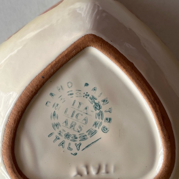 Italica ARS Hand painted Italian made heart accent dish EUC - Picture 10 of 13